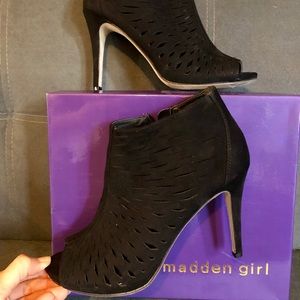 Perfect peep toe high heel booties